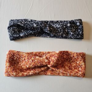Lot Set of 2 Women's Headbands Hair Accessories Orange and Black